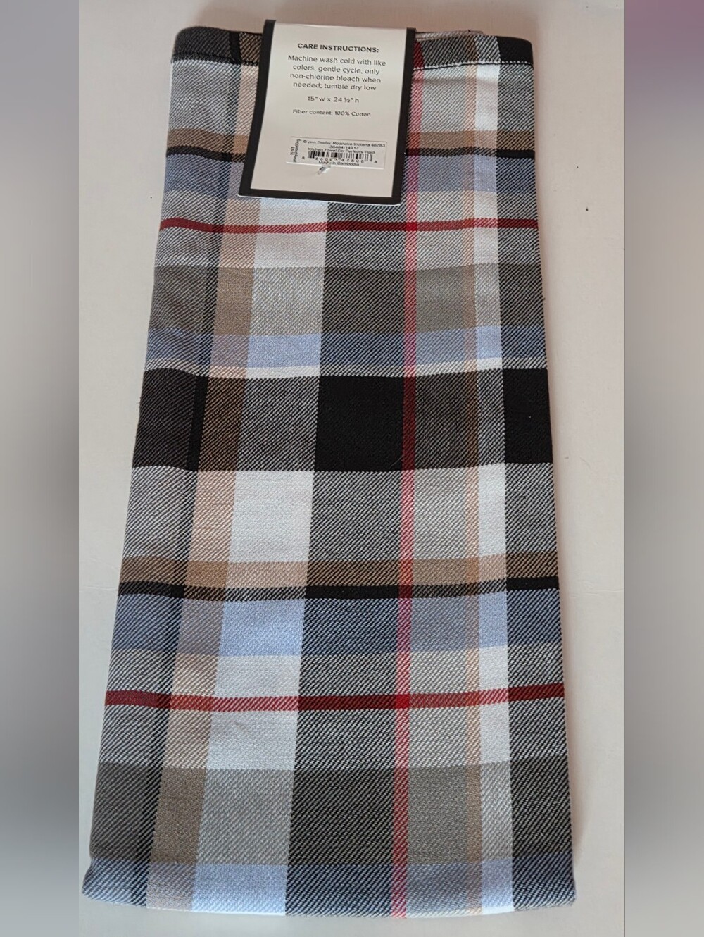 Vera Bradley Plaid Kitchen Towels Set of 2 NWT